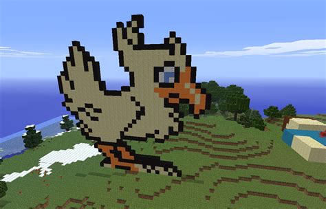 Chocobo Pixel Art From Final Fantasy Minecraft Project
