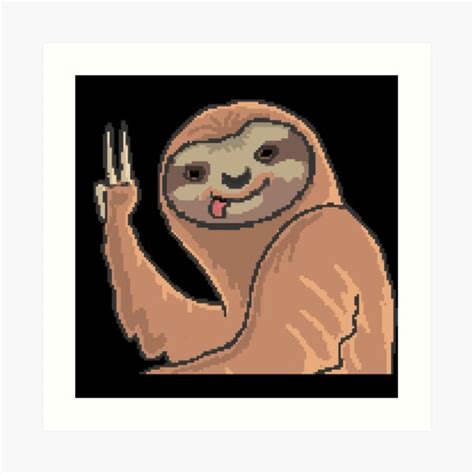 Sloth Pixel Art Prints Redbubble