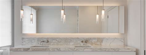 A bathroom featuring beautiful décor of the lighting stands to make a huge impact. Bathroom Lighting