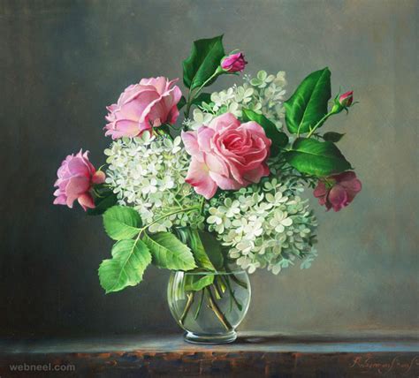 25 Hyper Realistic Flower Paintings By Belgium Artist Pieter Wagemans