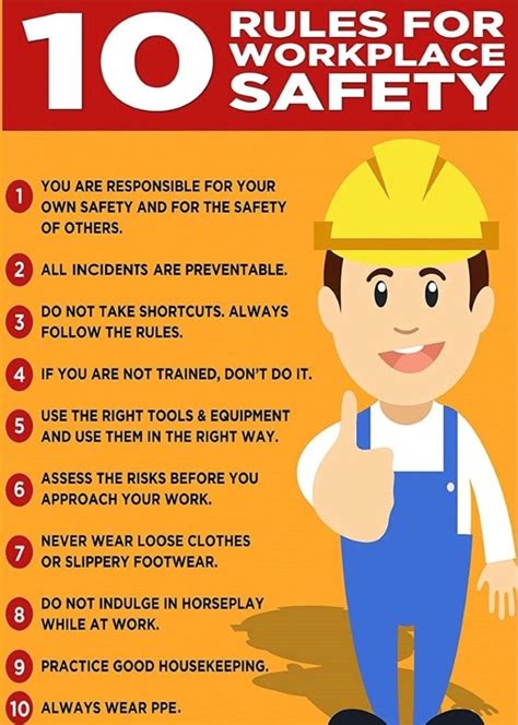 Poster 10 Rules For Workplace Safety Cornetts Corner
