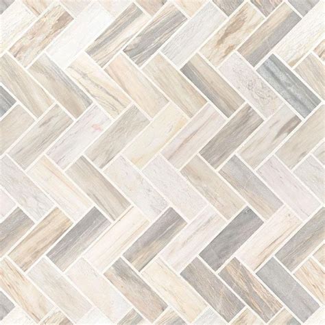 Angora Herringbone Pattern Backsplash Tile Box In 2021 Beige