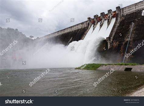 Water Falling Spillway Concrete Dam Overflow Stock Photo Edit Now