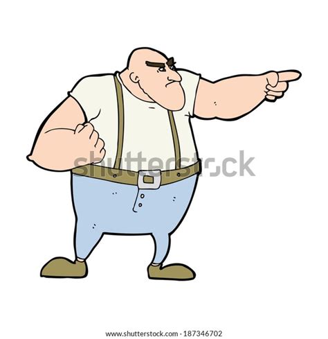 Cartoon Angry Tough Guy Pointing Stock Vector Royalty Free 187346702