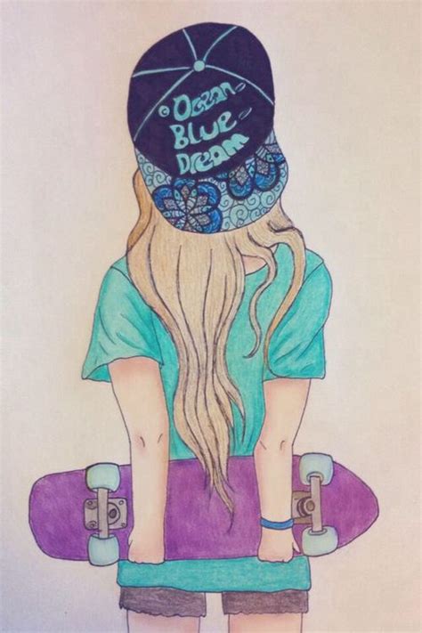 Skater Girl Рисунки девушки Милые рисунки Удивительные рисунки
