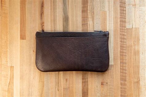 Leather Zipper Pouch Made In Usa 9 X 5 Buffalo Billfold Company