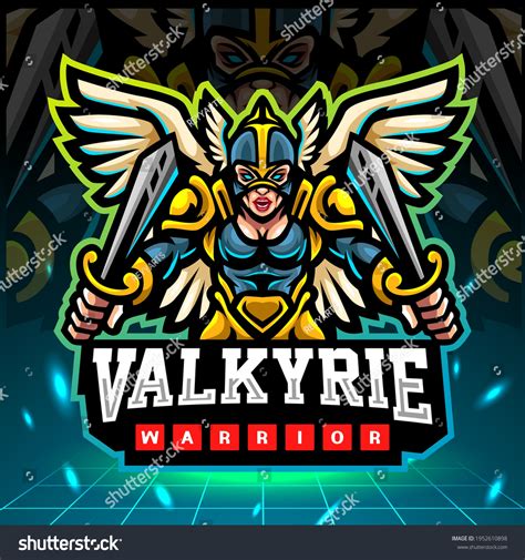 Valkyrie Mascot Esport Logo Design Stock Vector Royalty Free