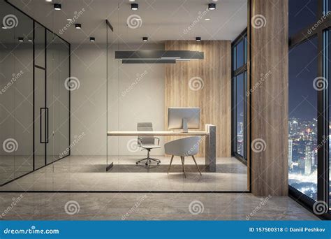 Minimalistic Office Interior Stock Illustration Illustration Of