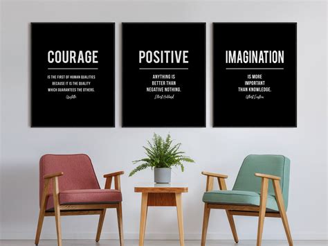 Office Decor Motivational Wall Art Positive Quote Set Of 3 Etsy