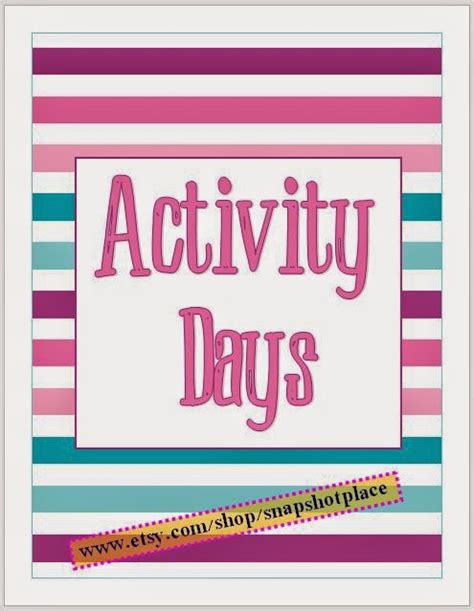 Primary Activity Ideas Activity Days Starter Kit