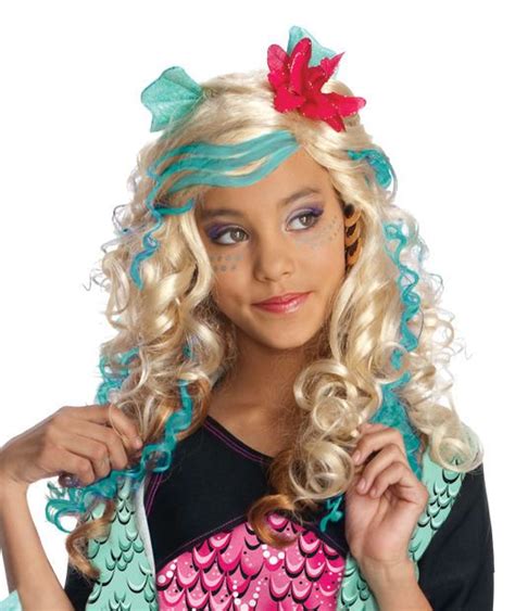 Girls Monster High Lagoona Blue Mermaid Wig Costume Dress Ru52573 For