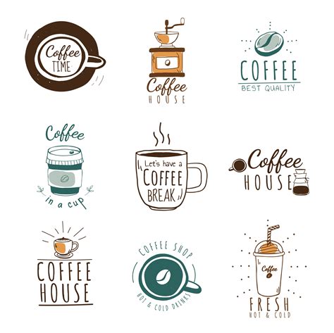 Set Of Coffee Shop Logos Vector Download Free Vectors Clipart