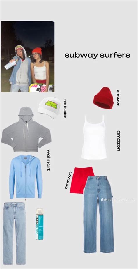 an image of a woman s clothes and accessories in the style of subway surfers