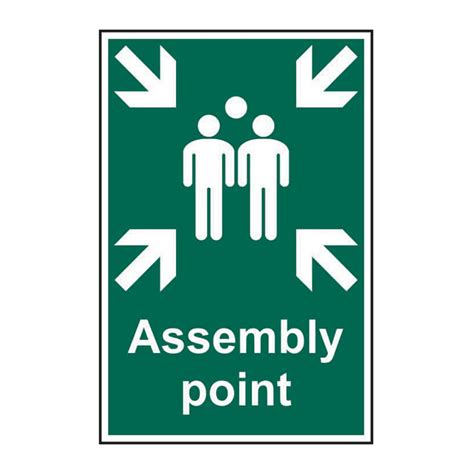 Assembly Point Sign Self Adhesive Semi Rigid Pvc 200mm X 300mm Rsis