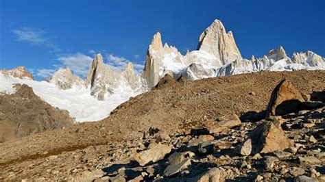 Beautiful Monumental Mountain Fitz Roy Mountain In Patagonia Argentina