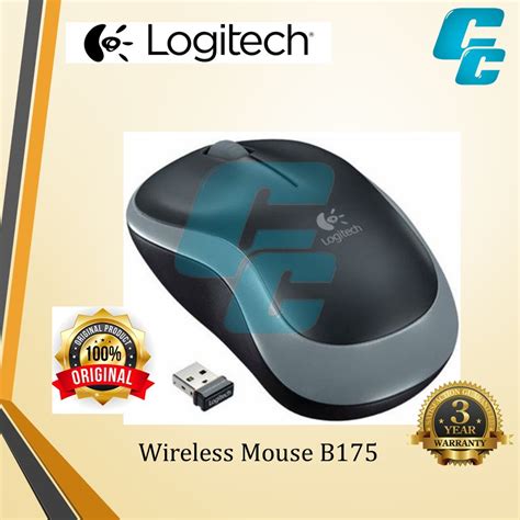 Logitech B175 Wireless Usb Optical Mouse Blackgrey Shopee Malaysia