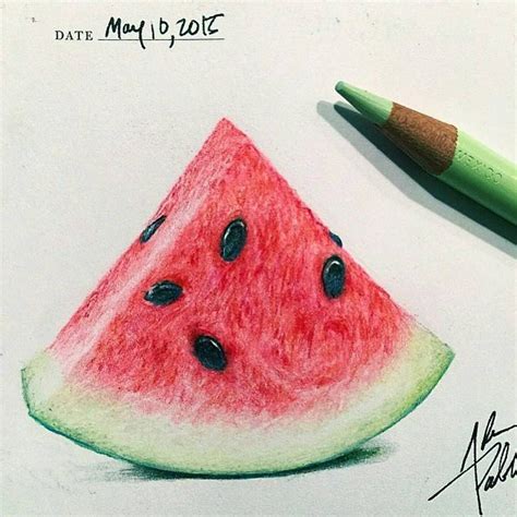 Realistic Pencil Drawing Realistic Watermelon Drawing Tips Techniques