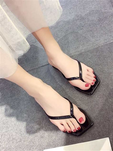 women minimalist flip flops plastic fashion flip flops shein usa