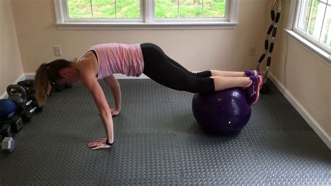 Stability Ball Knee Pull Ins Youtube