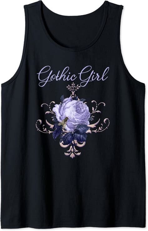 Gothic Girl Purple Black Goth Grunge Occult Horror Rose Tank Top