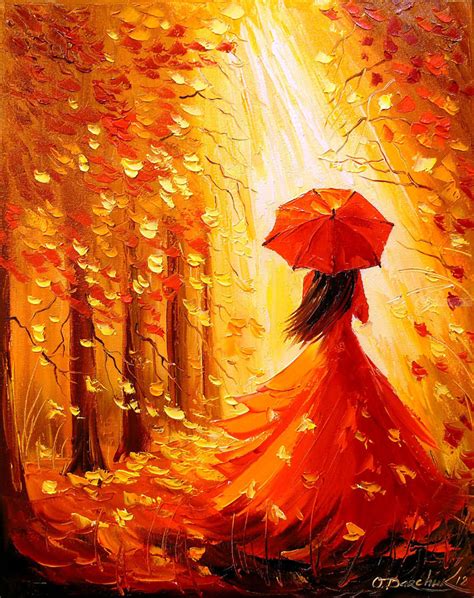 Lady Autumn Paintings By Olha Darchuk