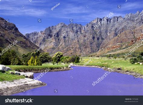 Peaceful Mountain And River Scene From The Western Cape