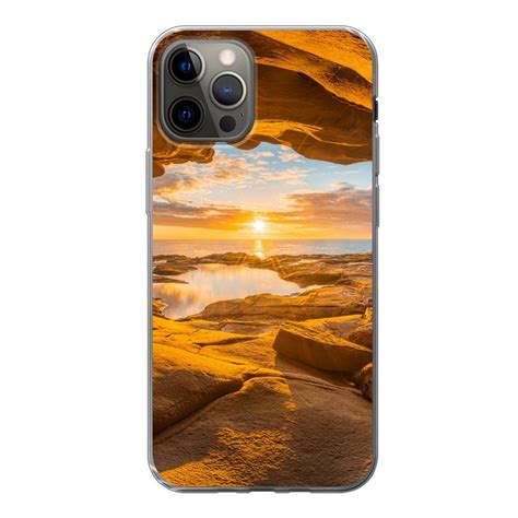 Muchowow Handyhülle Höhle Meer Horizont Sonnenuntergang Handyhülle Apple Iphone 13 Pro
