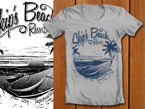 T Shirt Design By Denuj For Tropical Beach Resort T Shirt Design