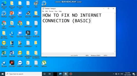How To Fix No Internet Connection From Windows 10 Basic Youtube