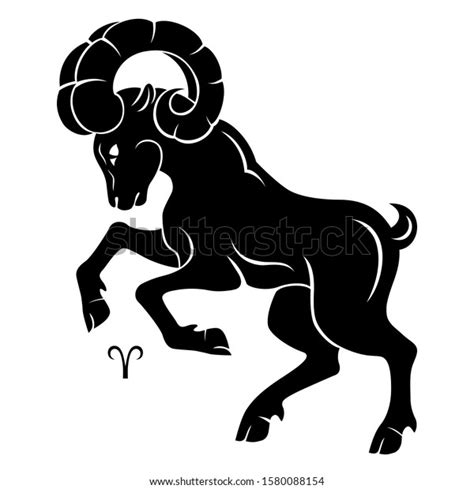Aries Zodiac Sign Horoscope Silhouette Ram Vector De Stock Libre De