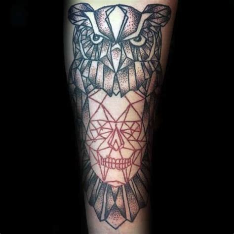 80 Geometric Owl Tattoo Designs For Men Shape Ink Ideas