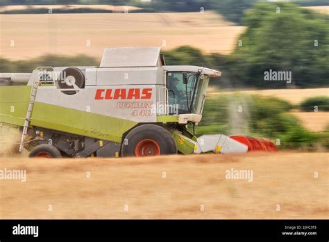 A Claas Lexion 440 Combine Harvester Harvesting Barley In Leedswest