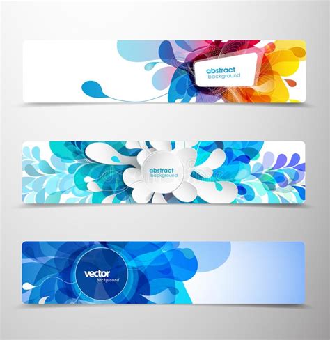 Set Of Abstract Colorful Headers Stock Vector Illustration Of