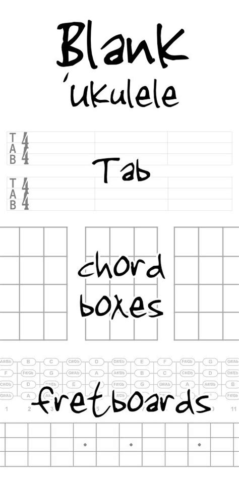 Blank Ukulele Chord Diagrams Fretboard Charts And Tab Live Ukulele