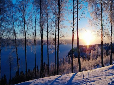 Lake Fryken In Varmland Sweden View Wallpaper Winter Wallpaper