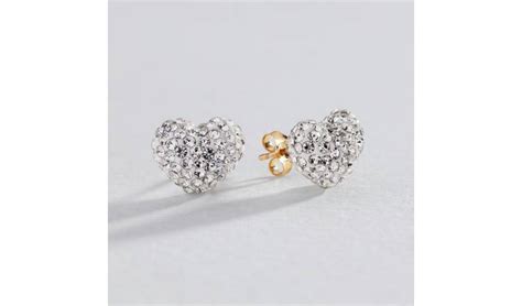 Buy Revere 9ct Gold Crystal Heart Stud Earrings Womens Earrings Argos