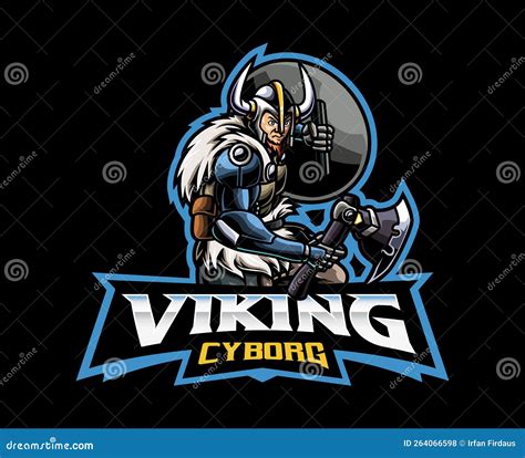 Cyberpunk Viking Mascot Logo Stock Vector Illustration Of Fiction