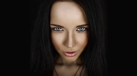Wallpaper Face Women Model Long Hair Black Hair Angelina Petrova