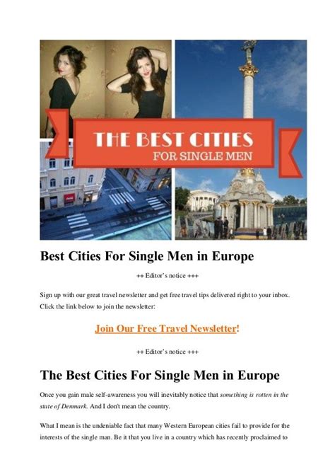 Best Cities For Single Men