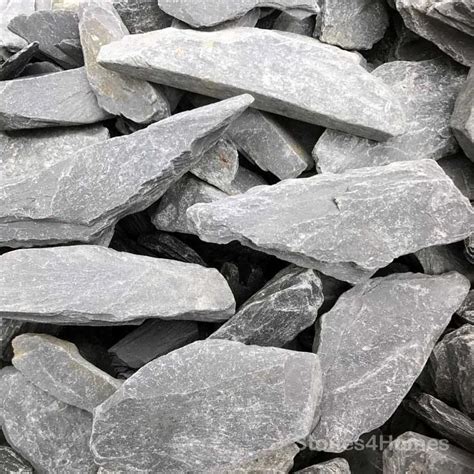 Grey Slate 40mm Graphite Grey Slate Chippings Stones4homes