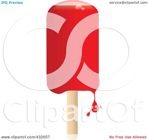 Royalty Free Rf Clipart Illustration Of A Dripping Red Popsicle By