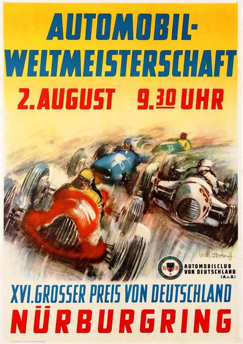 Reproduction Vintage Motor Racing Poster Nurburgring Home Wall Art