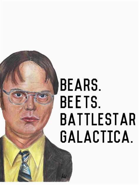 Dwight Schrute Bears Beats Battle Star Galactica T Shirt By