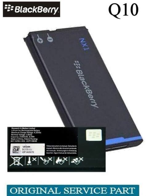 Blackberry Q10 Battery Nx1 2100mah Bat 52961 003 Original Servicepart