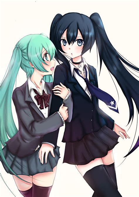 Hatsune Miku And Black Rock Shooter Vocaloid And 1 More Drawn By Ryuu
