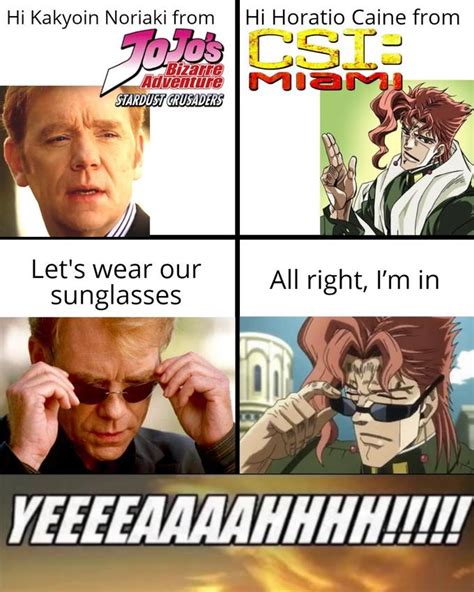 Kakyoin Meets Horatio Rshitpostcrusaders Jojos Bizarre