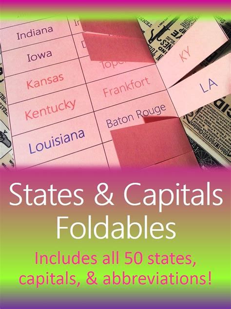 States Capitals And Abbreviations Foldable That Improves Upon