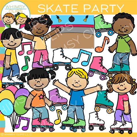 Skate Party Clip Art Images And Illustrations Whimsy Clips