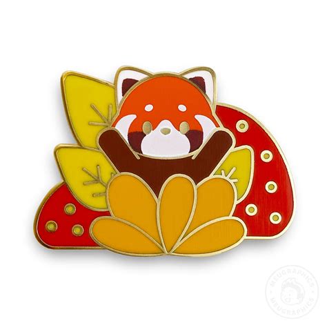 Red Panda Enamel Pin Red Forest Meugraphics