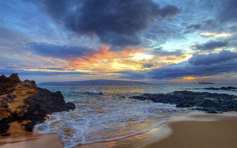 Download Wallpaper 1920x1200 Sunset Secret Beach Makena Maui Hawaii